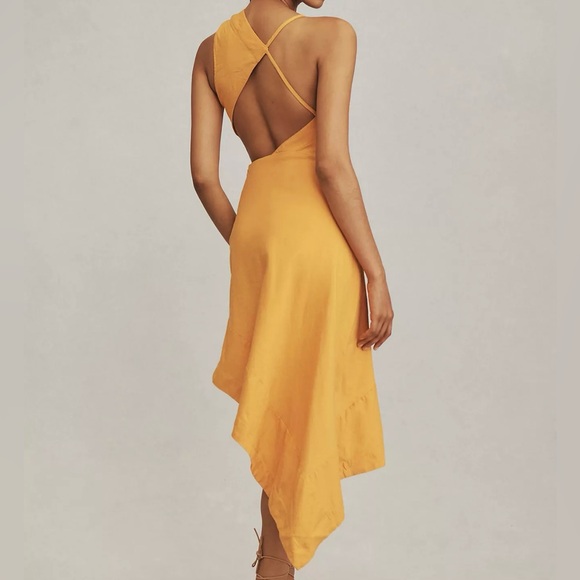 Anthropologie Asymmetrical Linen-Blend Midi Dress - Picture 2 of 11